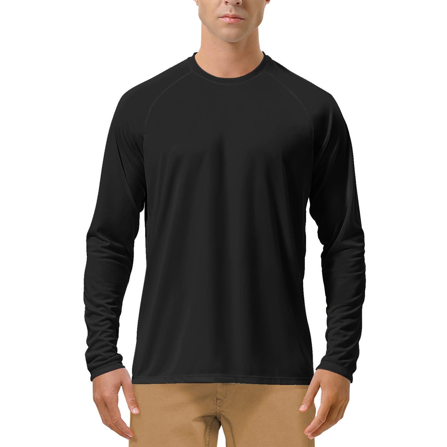 Quick-drying Solid Color Round Neck Sports Training Stretch Sun Protection Long Sleeve - VEX CLUB HOUSE