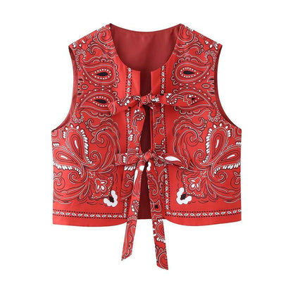 Women's New Casual Round-neck Tie-dye Printed Cotton Vest - VEX CLUB HOUSE