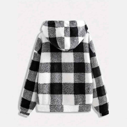 Fashionable Casual Zip-up Plush Hoodie With Long Sleeves - VEX CLUB HOUSE