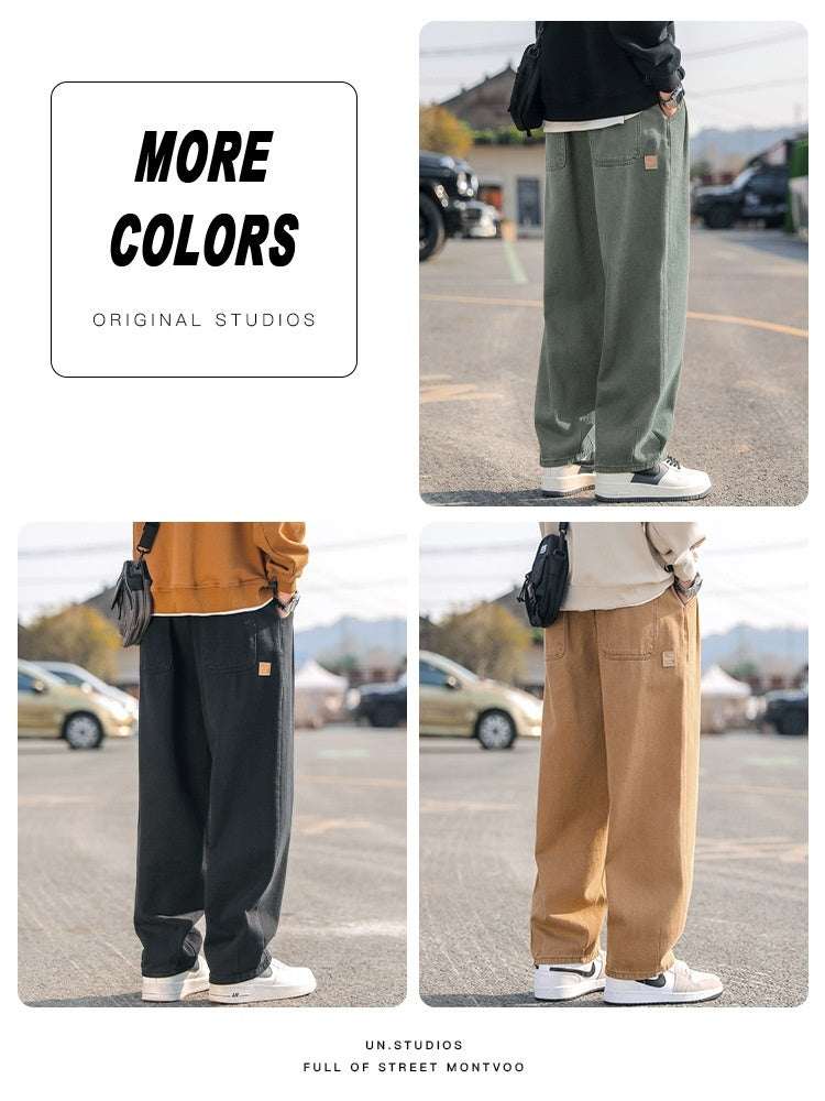 Men's Loose Cargo Pants Straight Casual Trousers - VEX CLUB HOUSE