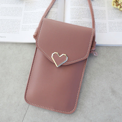Love Buckle Mobile Phone Bags For Women Transparent Touch Screen Wallet Crossbody Shouder Bags - VEX CLUB HOUSE