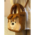 Winter Bags Flower Chestnut Squirrel Plush Handbag For Women - VEX CLUB HOUSE
