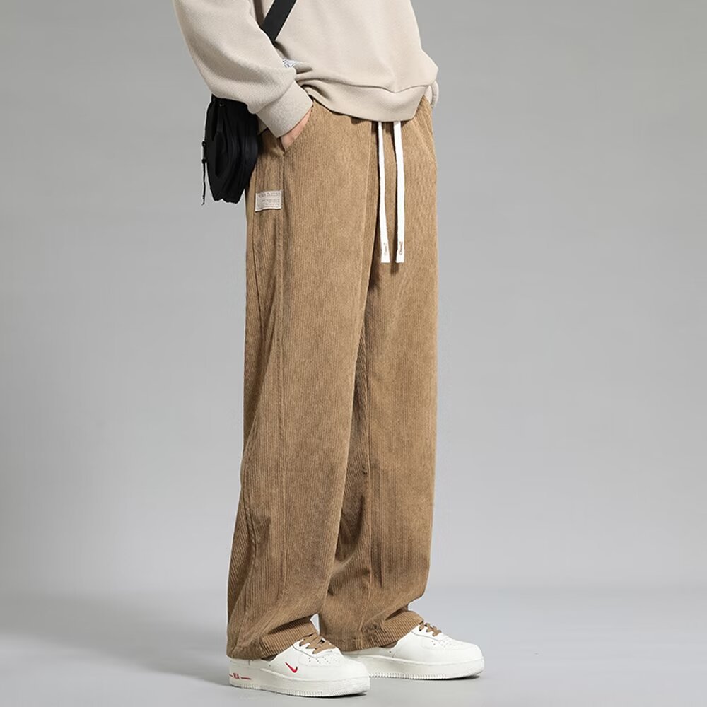 Autumn And Winter Lights Men's American Casual Pants High Street Fashion Brand Straight Flow Wide Leg Long - VEX CLUB HOUSE