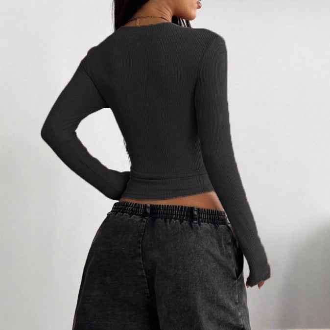 V Neck Long Sleeves With An Elastic Design For A Comfortable Snug Fit - VEX CLUB HOUSE