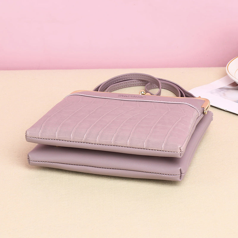 Lock Shoulder Bags Women Alligator Pattern Crossbody Phone Bag - VEX CLUB HOUSE