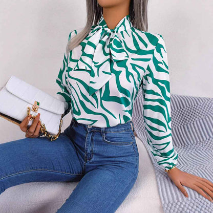Elegant Contrasting-Color Striped Top For Women - VEX CLUB HOUSE