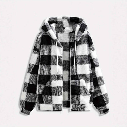 Fashionable Casual Zip-up Plush Hoodie With Long Sleeves - VEX CLUB HOUSE
