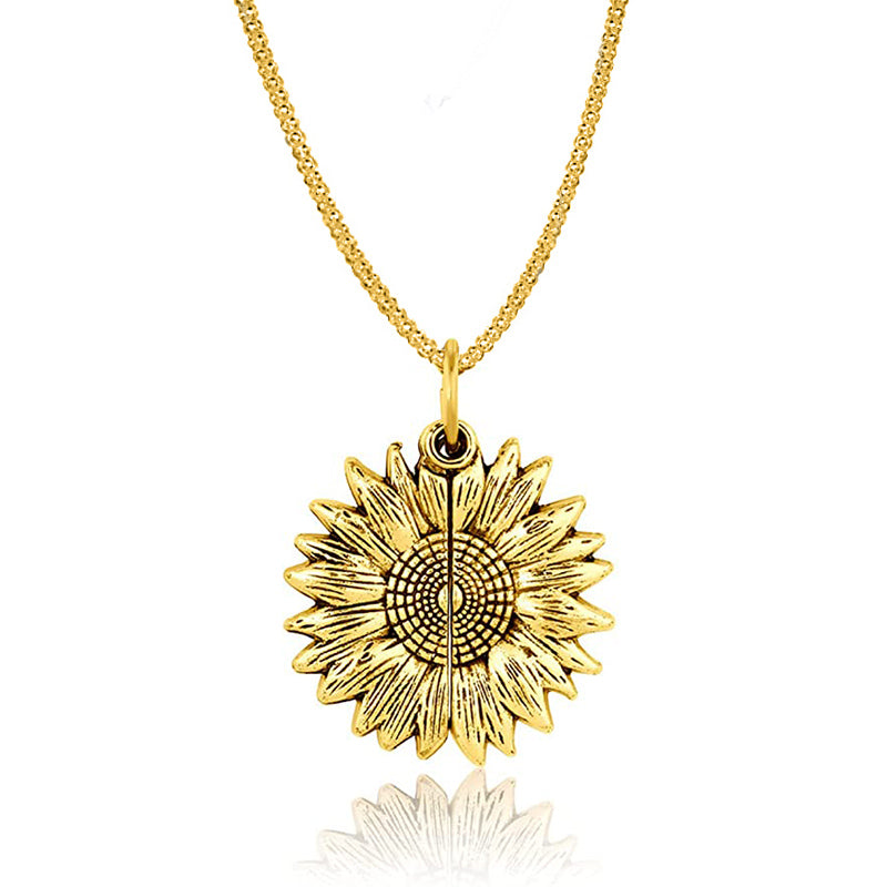 Vintage Gold Sunflower Locket Necklace Stainless Steel Class Of Graduate Cap Necklaces For Men Women Graduation Jewelry V E X C L U B H O U S E