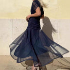 European And American SpringSummer Mesh Printed Camisole Dress - VEX CLUB HOUSE