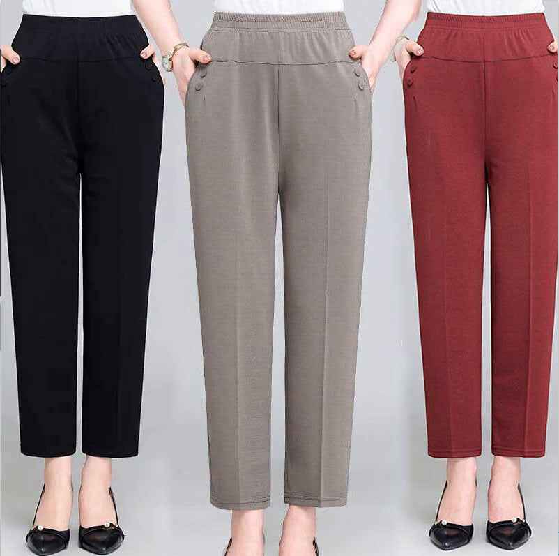 Summer Ice Silk Thin Casual Straight-leg Cropped Pants - VEX CLUB HOUSE