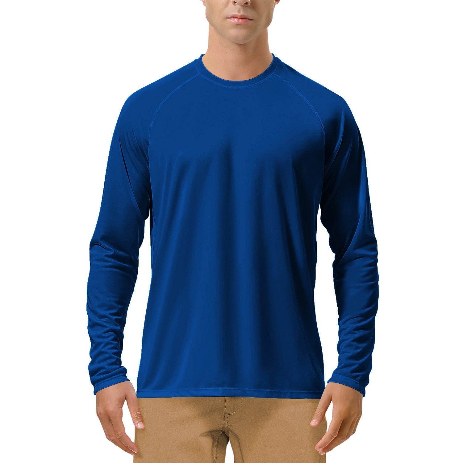 Quick-drying Solid Color Round Neck Sports Training Stretch Sun Protection Long Sleeve - VEX CLUB HOUSE