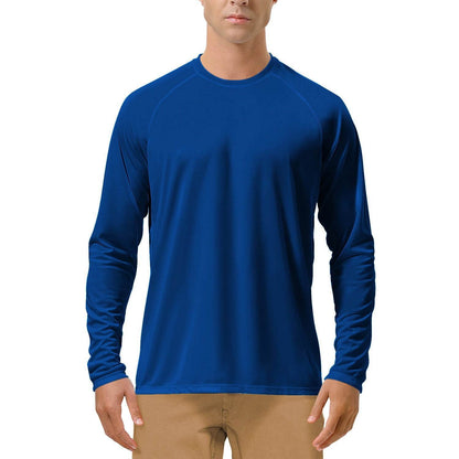 Quick-drying Solid Color Round Neck Sports Training Stretch Sun Protection Long Sleeve - VEX CLUB HOUSE