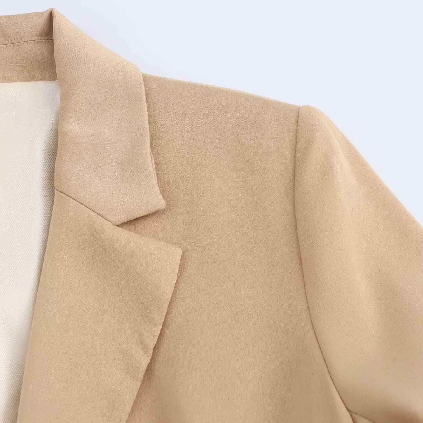 The Casual Long-sleeve Blazer Is Made From A Silk-like Satin Fabric - VEX CLUB HOUSE