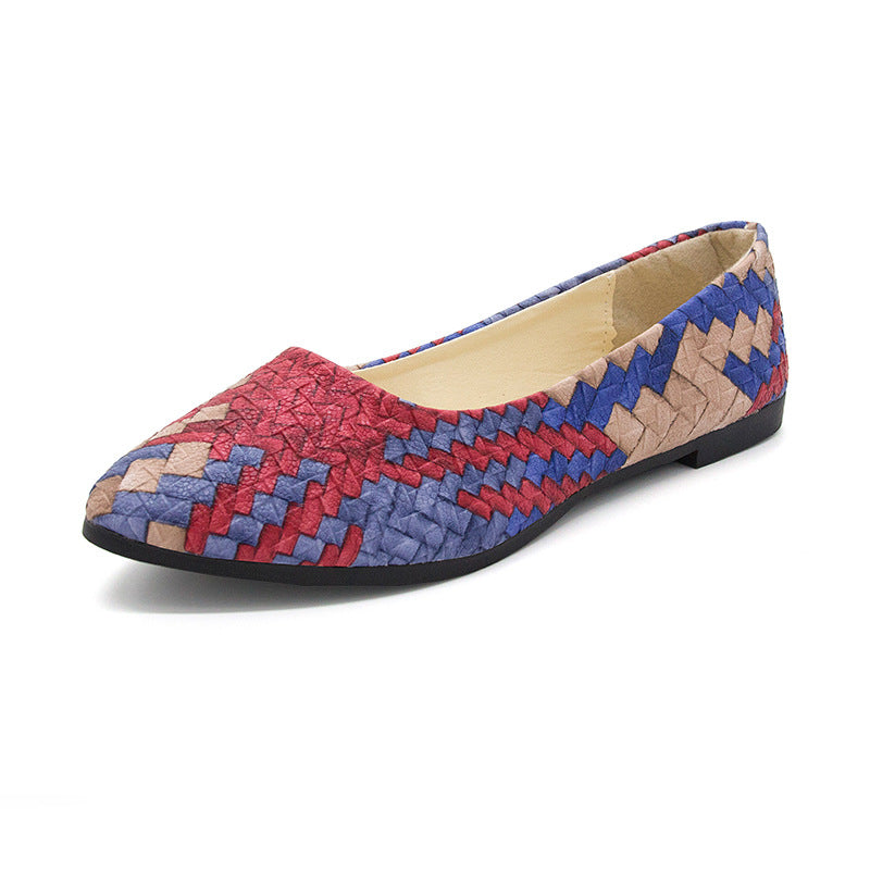 Light Color Shallow Mouth Pointed Flat Pumps Slip-on Gommino - VEX CLUB HOUSE