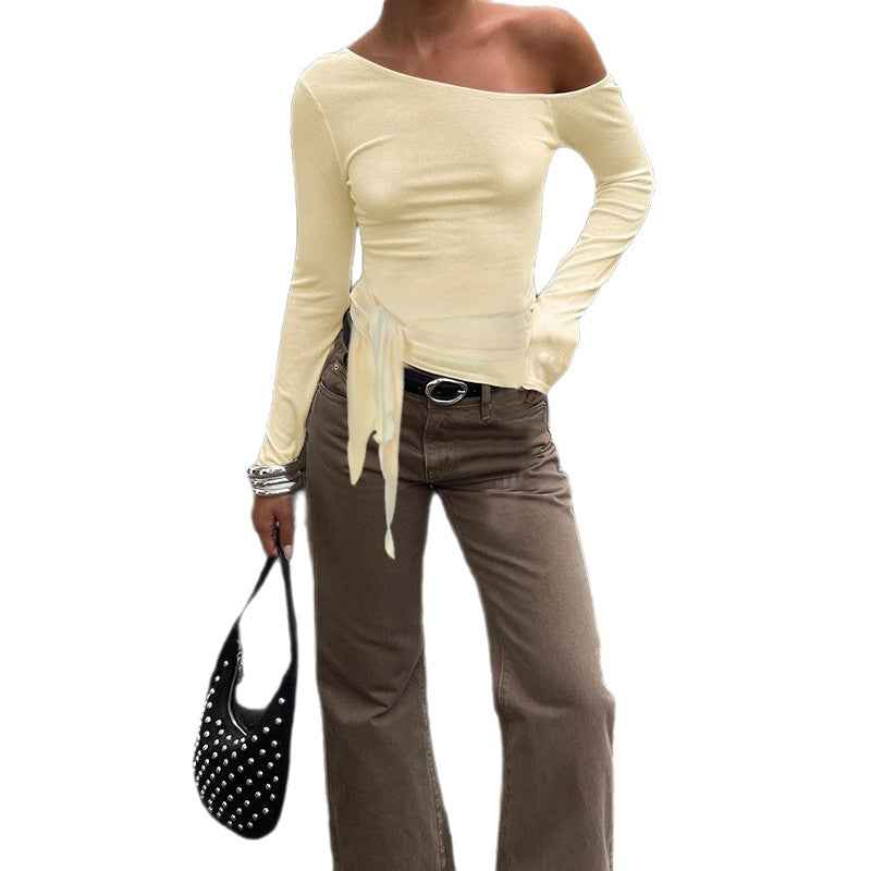 Womens Stylish Minimalist Slim-fit Long-sleeve T-shirt - VEX CLUB HOUSE
