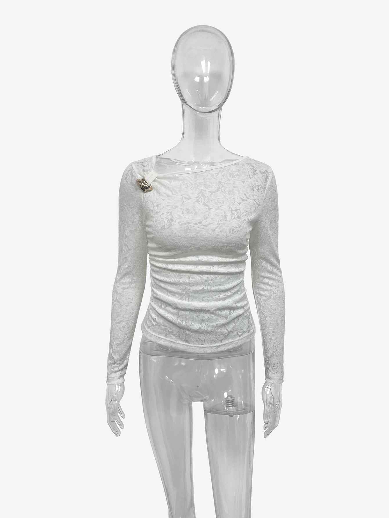 New Womens Versatile Long-sleeve Top With An Irregular Sheer Design - VEX CLUB HOUSE