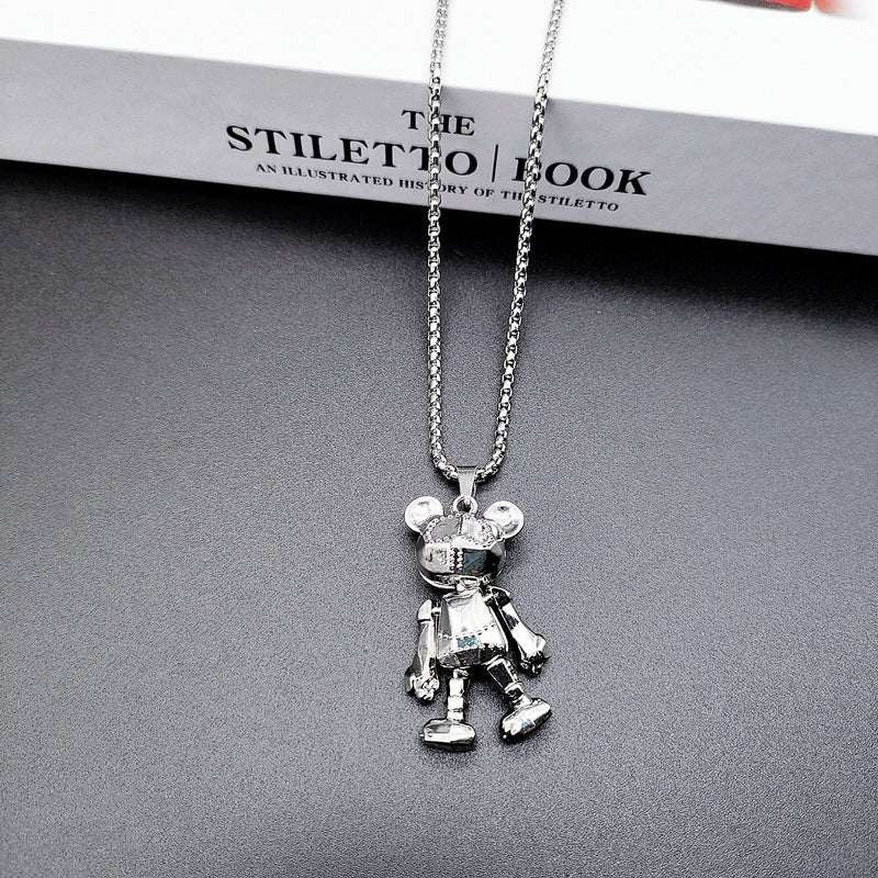 Cute Bear Necklace Fashion Personality Hip-hop Pendant Couple Versatile Fall Winter Sweater Chain Men Women Jewelry - VEX CLUB HOUSE