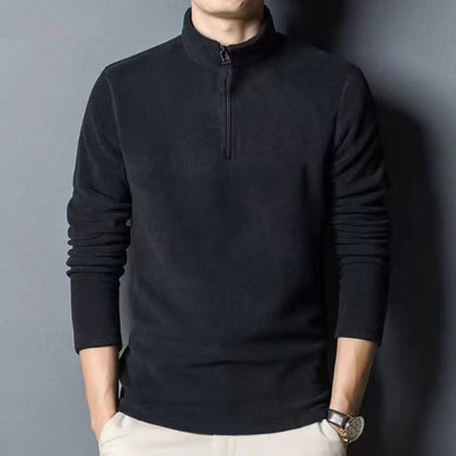 Men's Long-sleeve Mock-neck Fleece Hoodie With Zipperversatile For Winter - VEX CLUB HOUSE