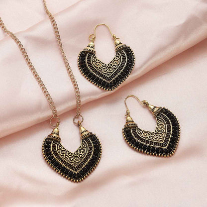 Colored Rope Winding Earrings Necklace Two-piece Set - VEX CLUB HOUSE