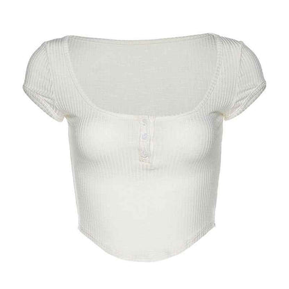 Womens Stylish Solid-color Sexy Midriff-baring Top - VEX CLUB HOUSE