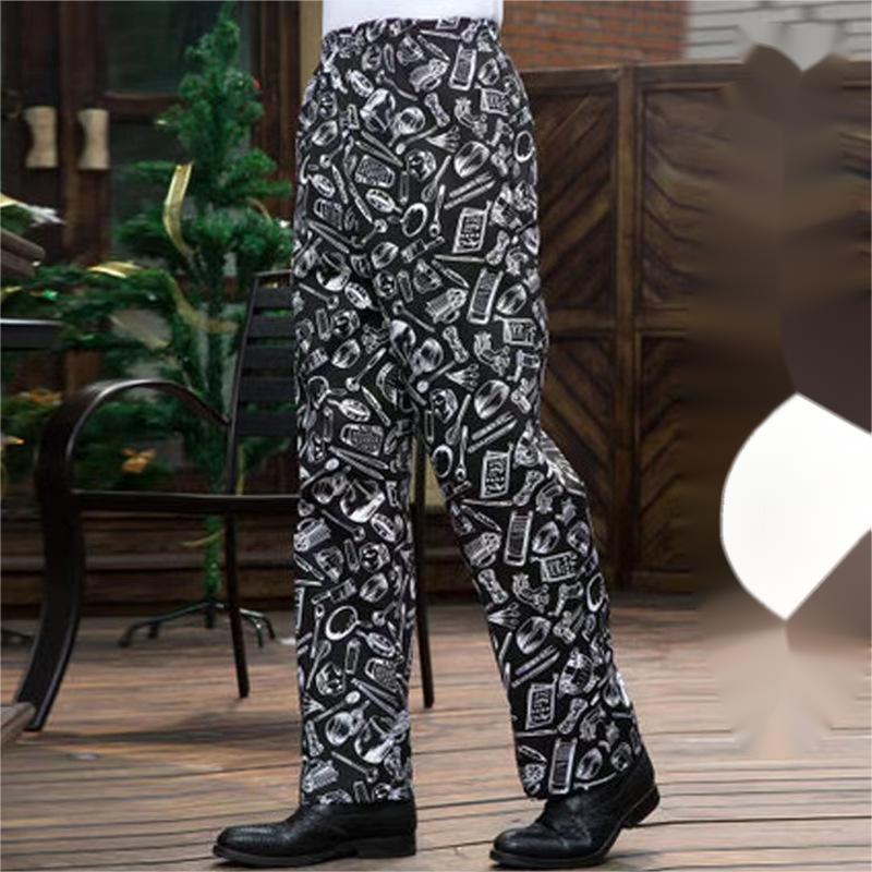 Kitchen Striped Chef's Pants And Dining Room Elastic Pants - VEX CLUB HOUSE