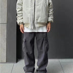 Loose Fitting Casual Straight Leg Cargo Pants With Multiple Pockets And A Drawstring Waist - VEX CLUB HOUSE