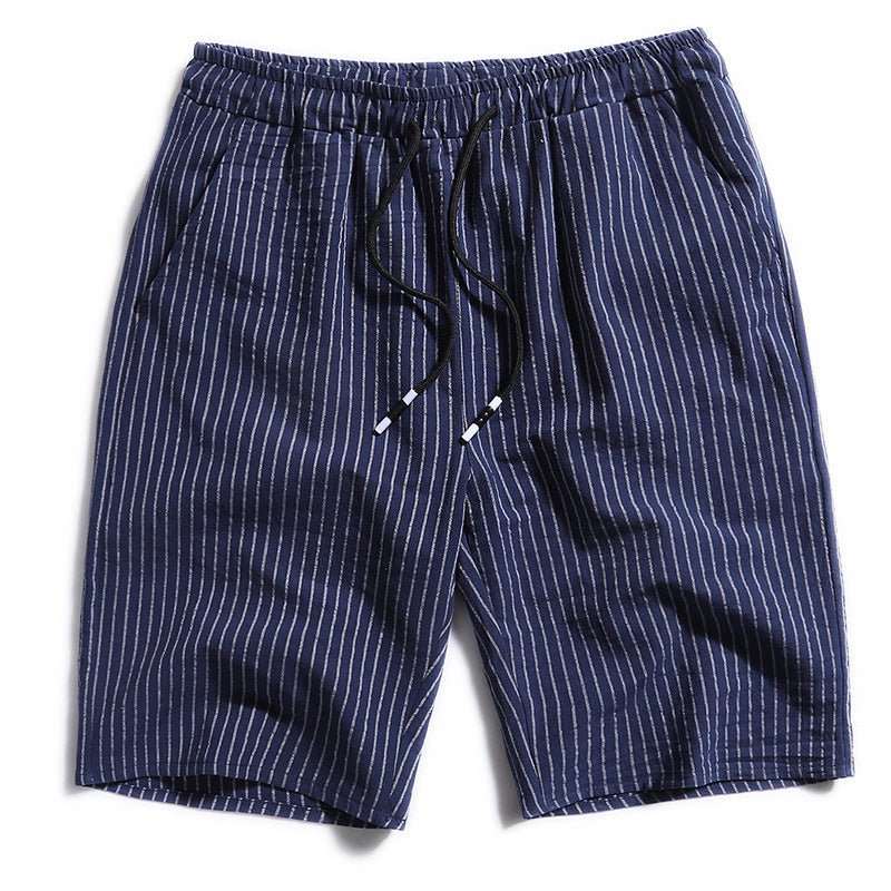 New Men's Cotton Five-Point Pants Striped Shorts Men - VEX CLUB HOUSE