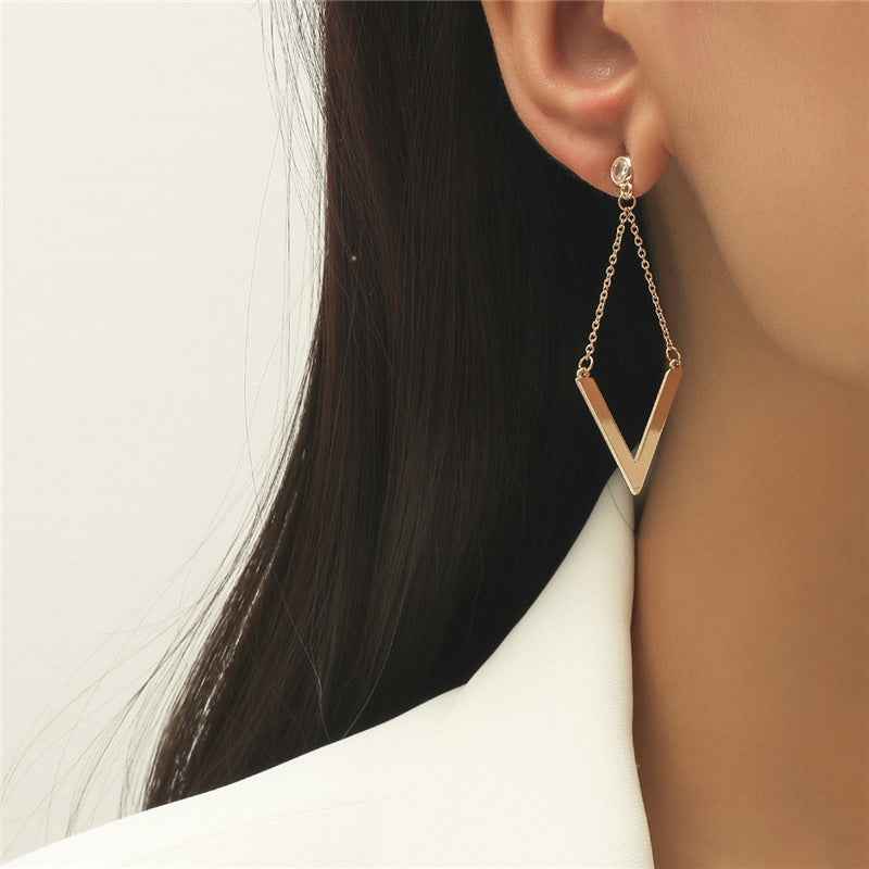 Zircon Earrings Simple Personality Long Elegant Earrings Women - VEX CLUB HOUSE