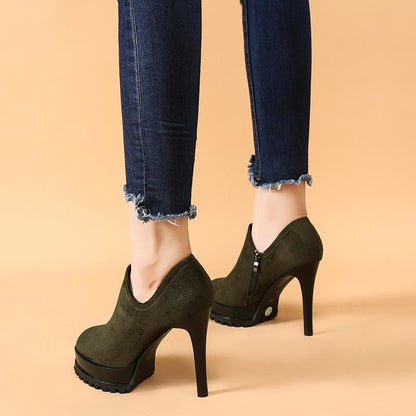 Women's Platform Round Toe Versatile Stiletto Shoes - VEX CLUB HOUSE