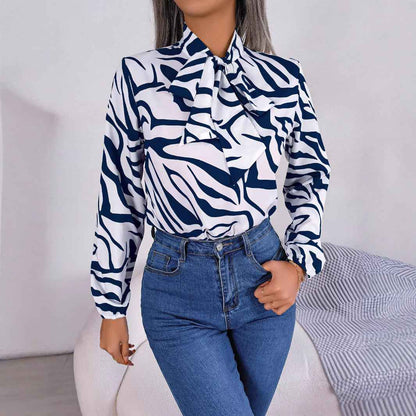 Elegant Contrasting-Color Striped Top For Women - VEX CLUB HOUSE