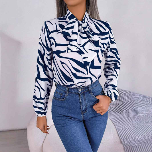 Elegant Contrasting-Color Striped Top For Women - VEX CLUB HOUSE