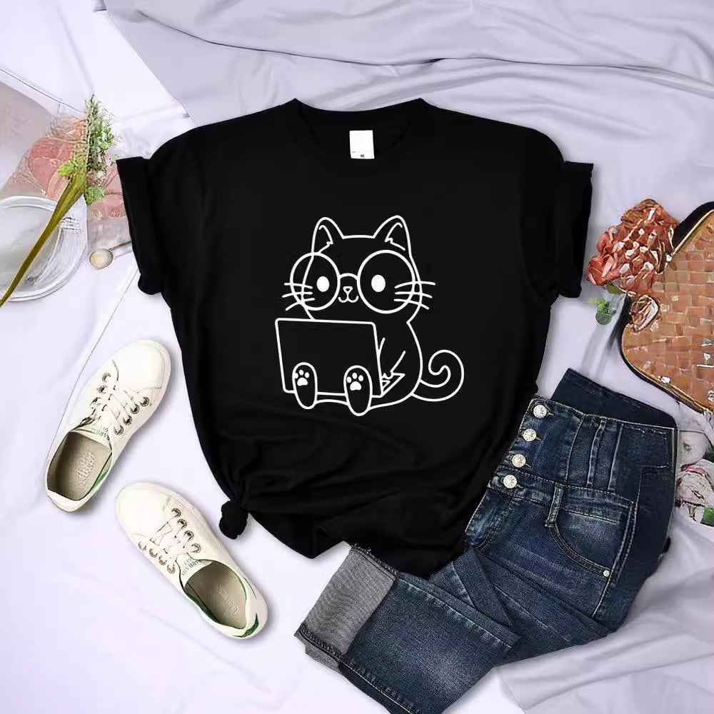 European And American Digital Printing Casual Short-sleeved T-shirt - VEX CLUB HOUSE