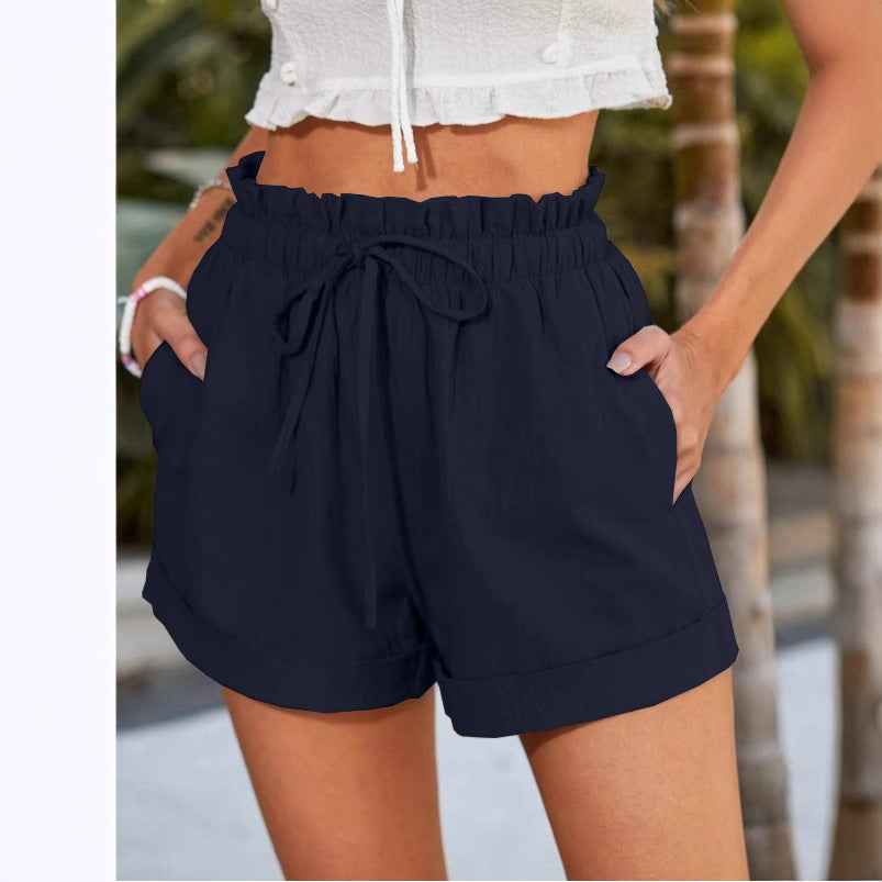 European American Summer New Solid Color Loose Casual Fashion Shorts For Women - VEX CLUB HOUSE