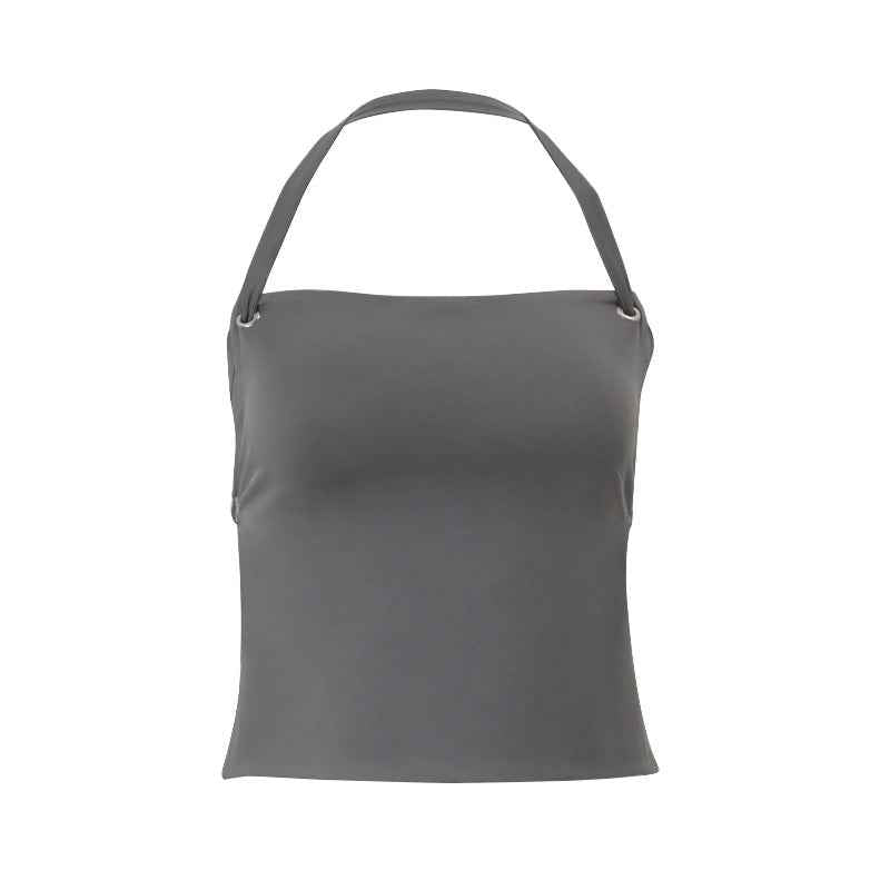 Off-neck Yoga Back Strap Halter Solid Color Top - VEX CLUB HOUSE
