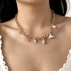 Women's Fashion Starfish Pearl Shell Fishtail Multi-pendant Necklace Bracelet - VEX CLUB HOUSE
