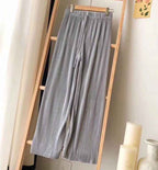 Drape Loose And Versatile High-waist Elastic Thin Straight-leg Pants Cropped Trousers - VEX CLUB HOUSE