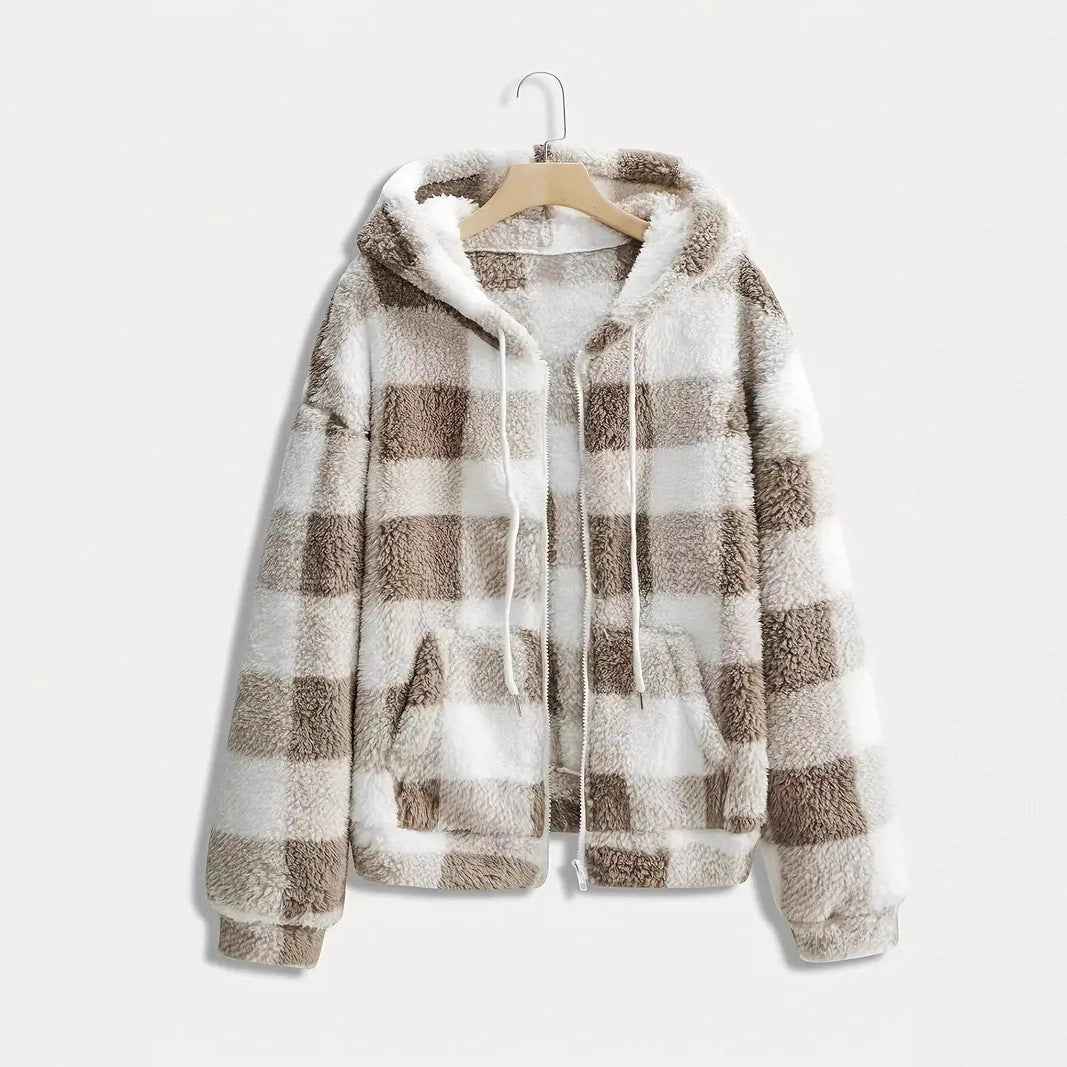 Fashionable Casual Zip-up Plush Hoodie With Long Sleeves - VEX CLUB HOUSE