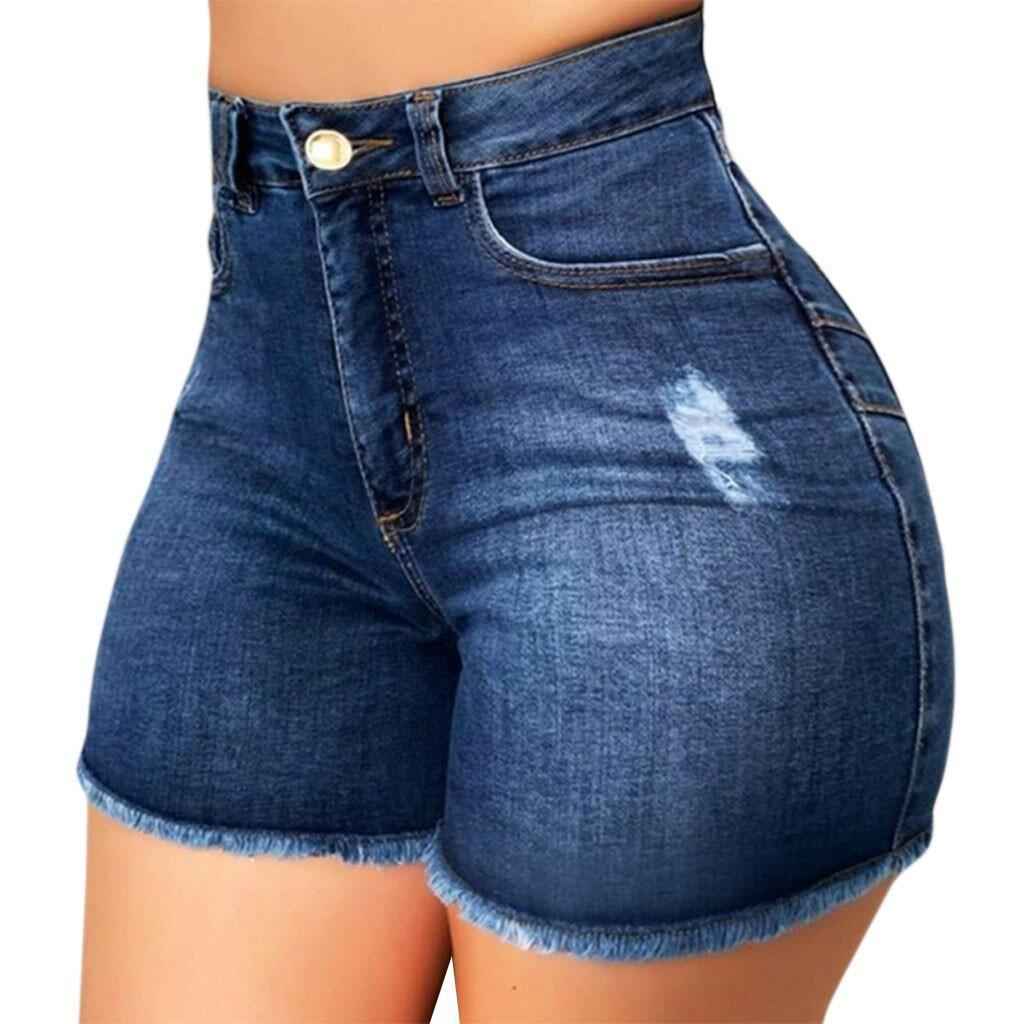 Stretch Slim Fit Ripped Tassel Denim Shorts For Women - VEX CLUB HOUSE