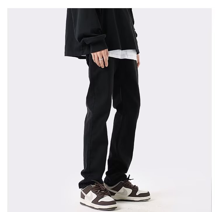 Men's Slim-fit Pure Black Straight Jeans - VEX CLUB HOUSE