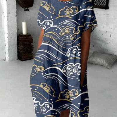 Springsummer Stylish Loose-fitting Casual Short-sleeve Dress - VEX CLUB HOUSE