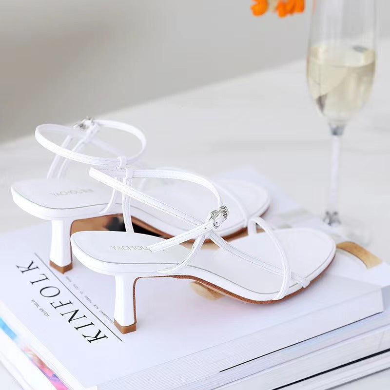Summer Stiletto Heel Buckle Strap High Heels Sandals - VEX CLUB HOUSE