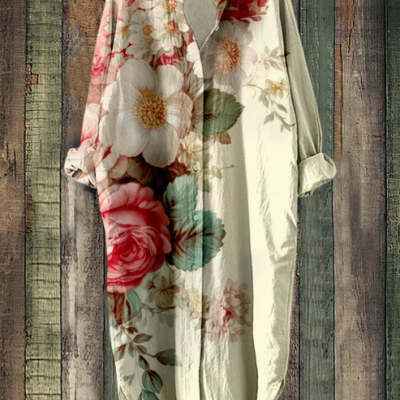 3D-printed  Fashionable Loose-fit Lapel Dress - VEX CLUB HOUSE