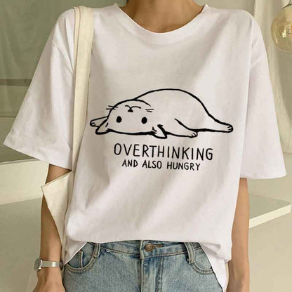 Cat Pocket Print Men And Women Couple Short Sleeve - VEX CLUB HOUSE
