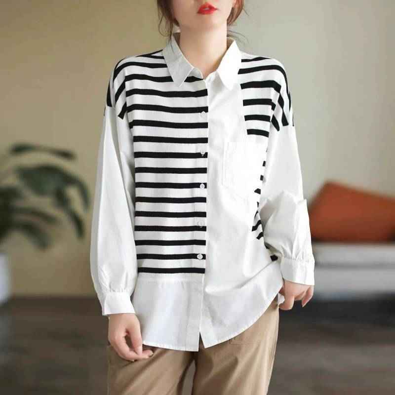 Artistic Patchwork Lightweight Cotton Casual Shirt - VEX CLUB HOUSE