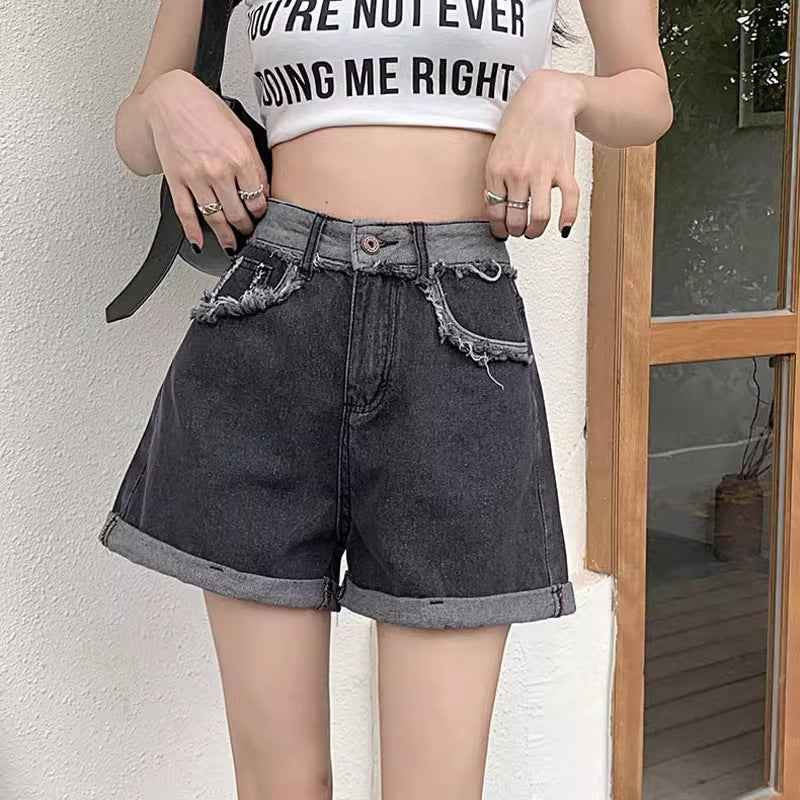Retro Distressed High-Waist Loose Denim Shorts For Women - VEX CLUB HOUSE