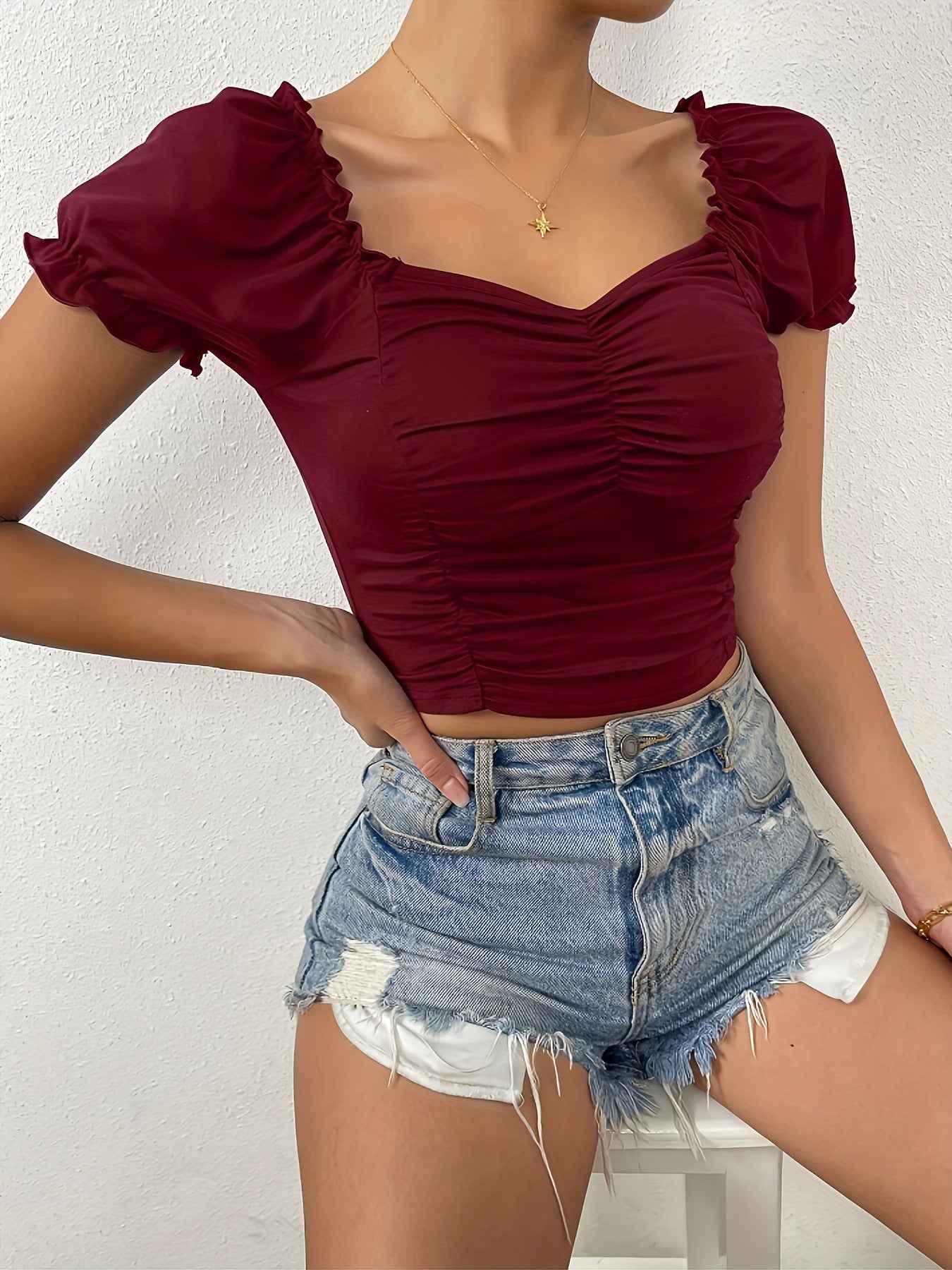 European And American Women's SpringSummer New V-neck Short Sleeve Loose Top - VEX CLUB HOUSE