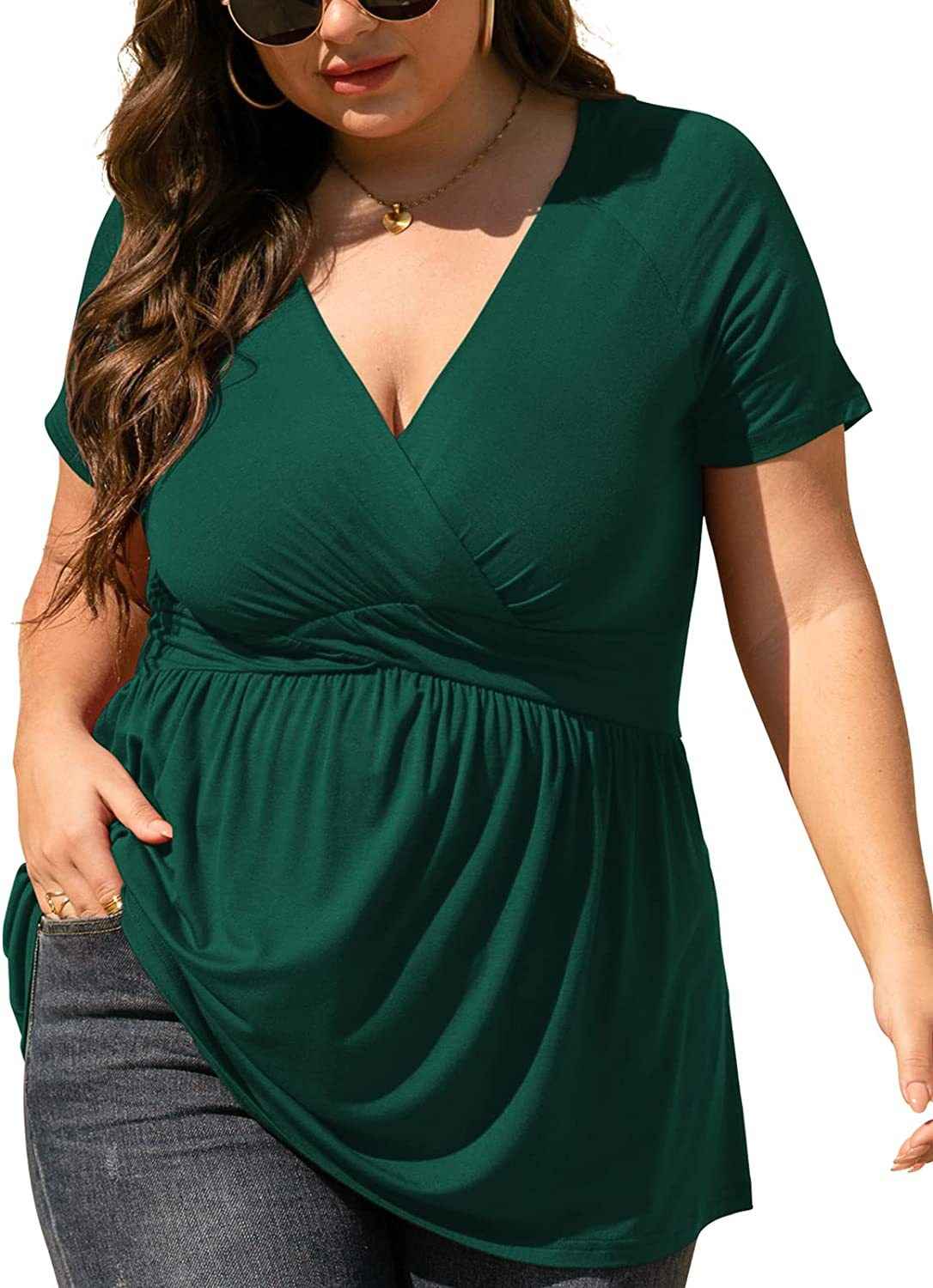 Women's Plus Size T-shirt V-neck Top - VEX CLUB HOUSE