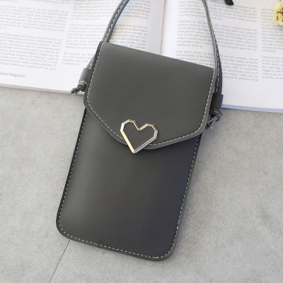 Love Buckle Mobile Phone Bags For Women Transparent Touch Screen Wallet Crossbody Shouder Bags - VEX CLUB HOUSE
