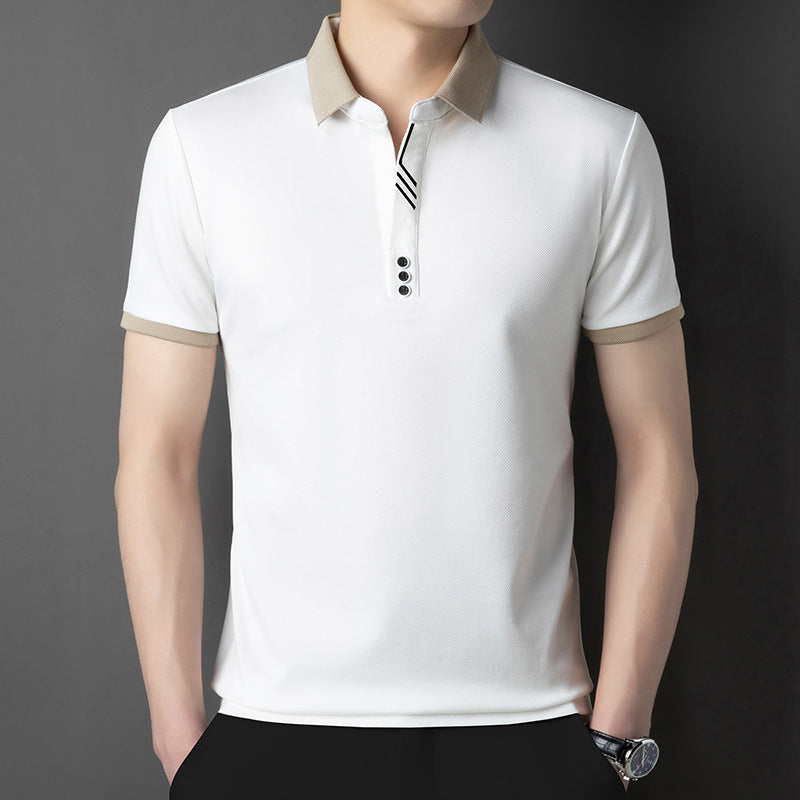 Summer Lapels Short-sleeved T-shirt Men's Skin-friendly Breathable Casual Top - VEX CLUB HOUSE