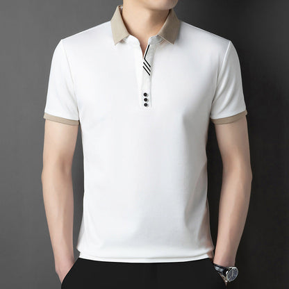 Summer Lapels Short-sleeved T-shirt Men's Skin-friendly Breathable Casual Top - VEX CLUB HOUSE